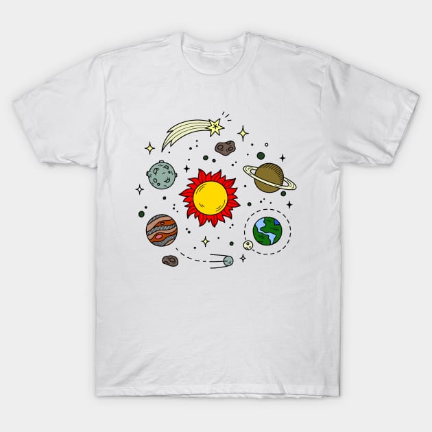 Planets Rotation Solar T-Shirt by Hogan